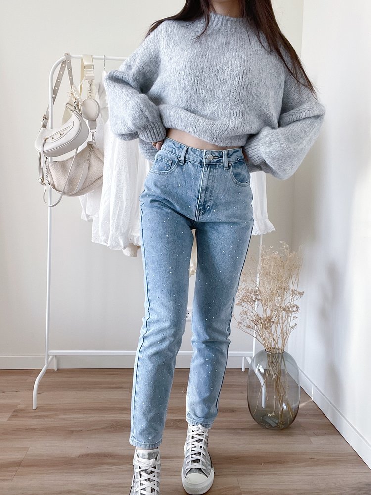 Lois Sparkle Mom Jeans / Blue