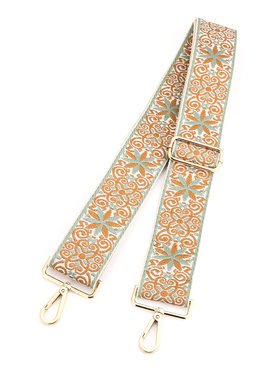 Yul Flower Bag Strap / Green Brown