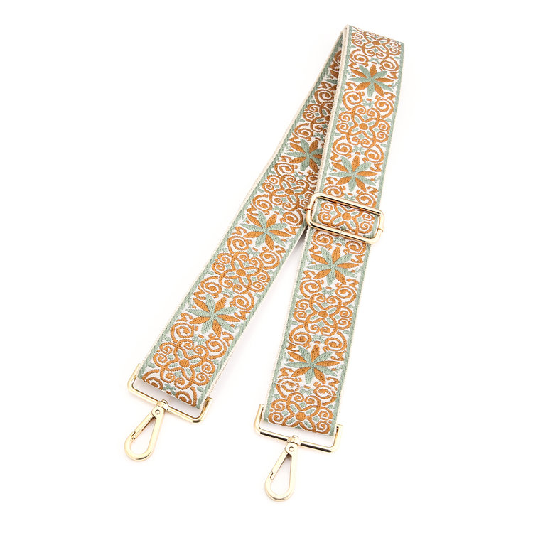 Yul Flower Bag Strap / Green Brown