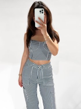 Izzee Striped Tube Top / Navy Blue