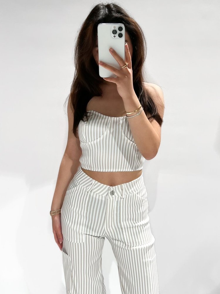 Izzee Striped Tube Top / Beige