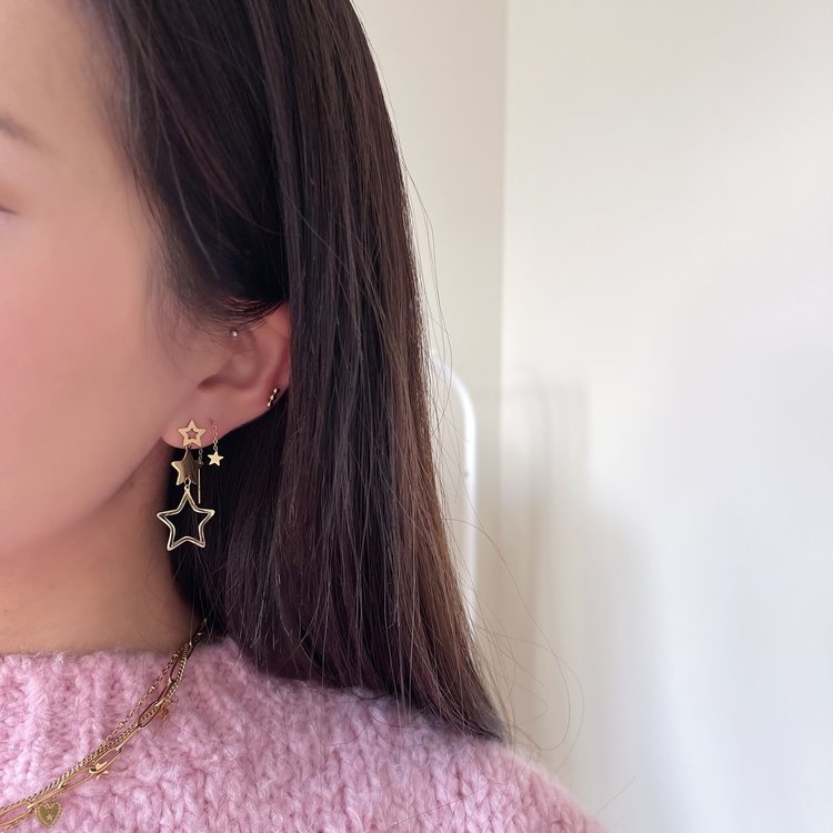 Silver Dainty Star Dangle Earrings