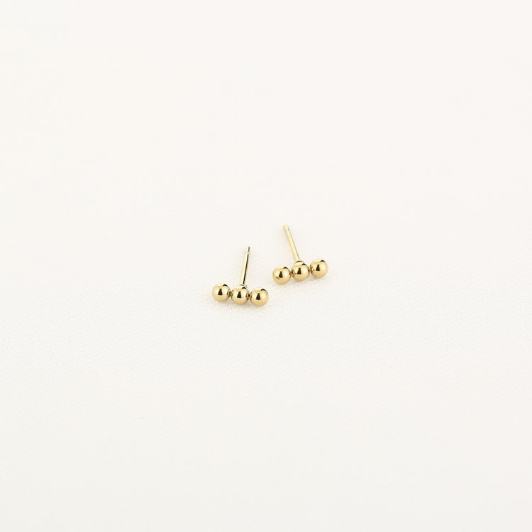 Gold Tiny Balls Stud Earrings