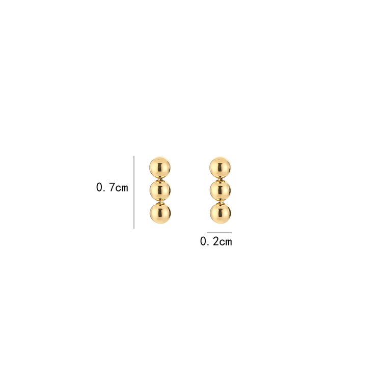 Gold Tiny Balls Stud Earrings