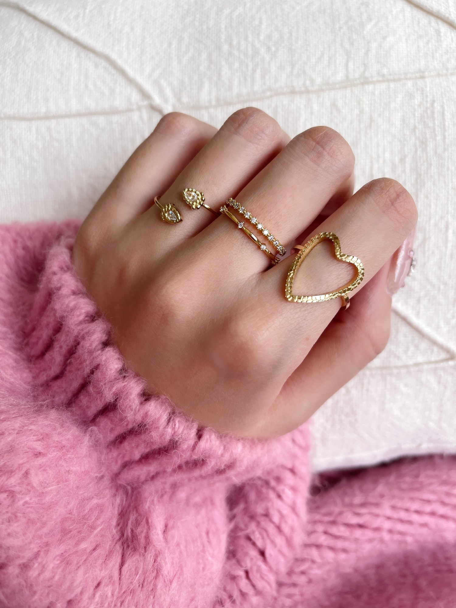 Gold Heart Motif Ring Hello My Love