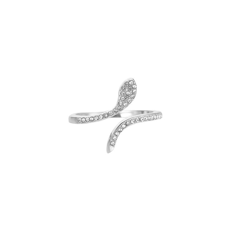 Silver Crystal Snake Ring