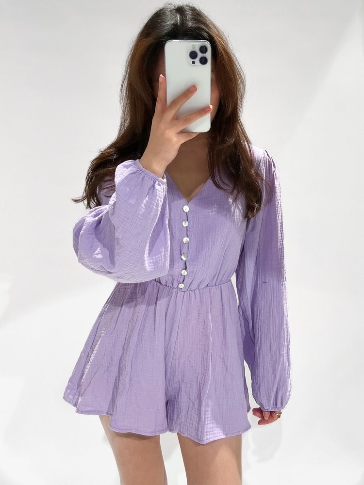 Lottie Cotton Playsuit / Lilac