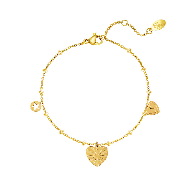 Gold Cosmic Heart Bracelet