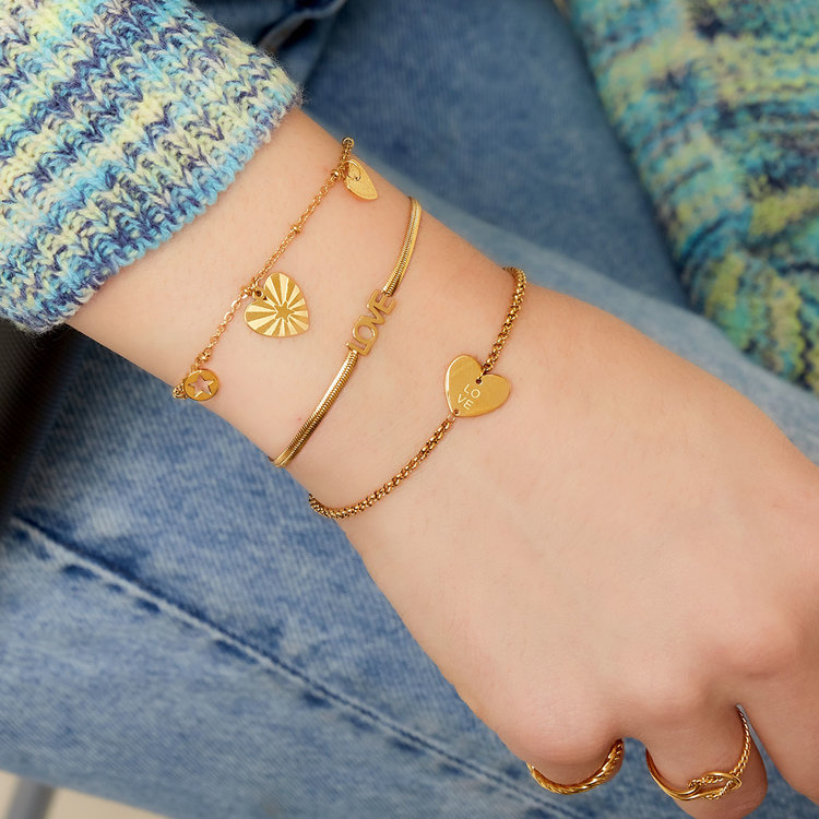 Gold Cosmic Heart Bracelet