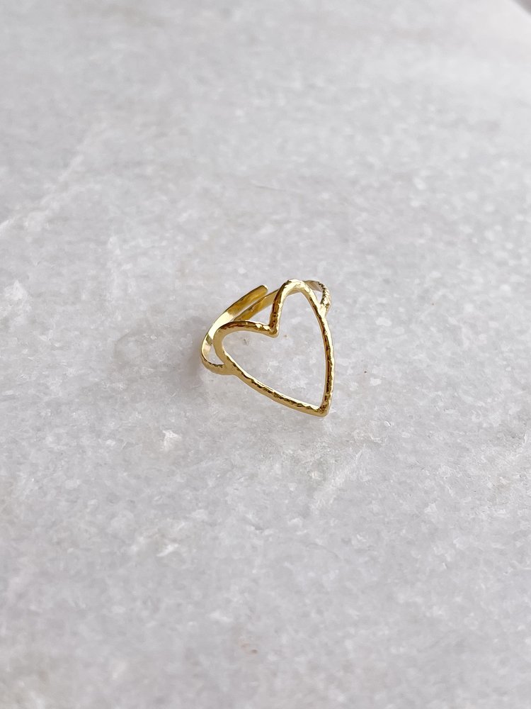 Gold Happy Heart Ring