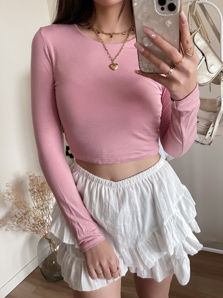 Shae Basic Long Sleeve Top / Blush Pink