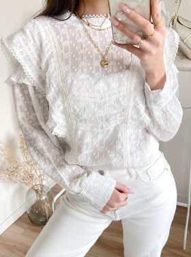 Maja Embroidered Blouse / White