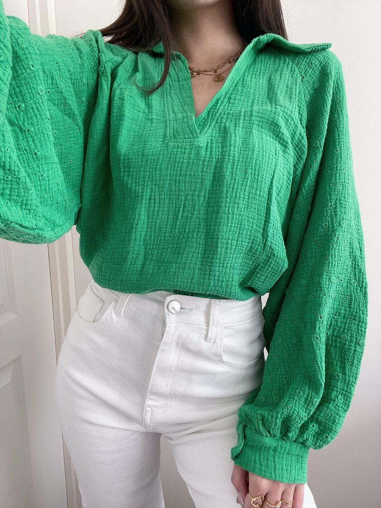 Jurin Oversized Blouse /  Bright Green