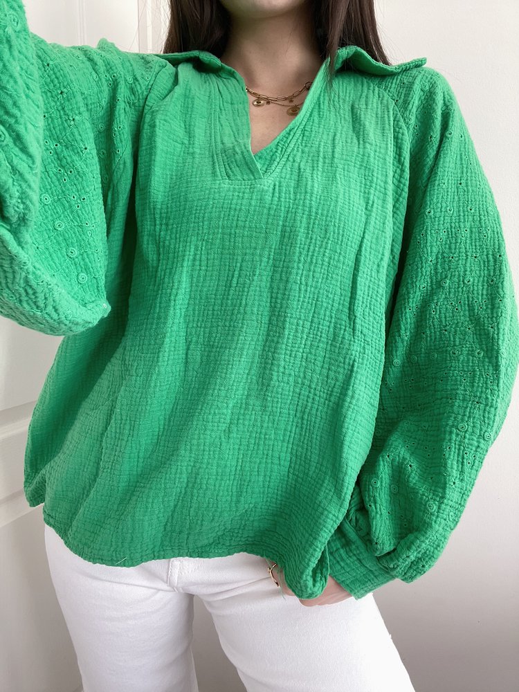 Jurin Oversized Blouse /  Bright Green