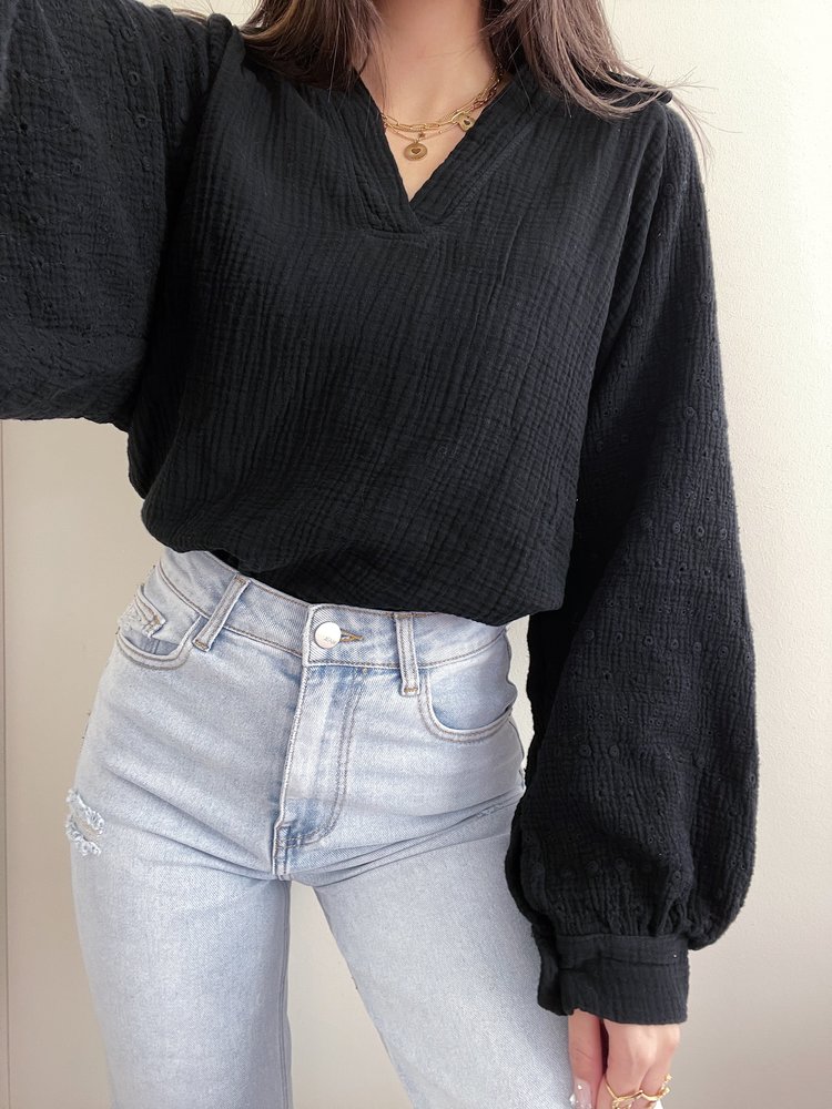 Jurin Oversized Blouse / Black