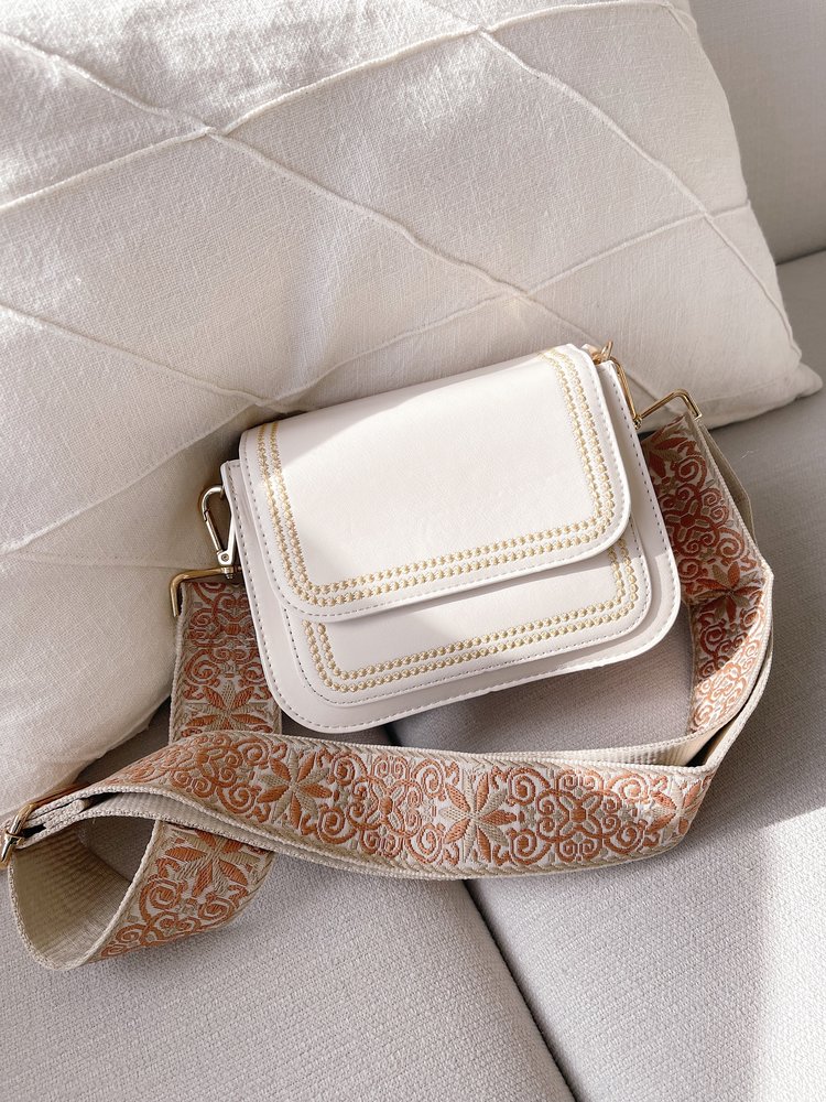 Yul Flower Bag Strap / Brown