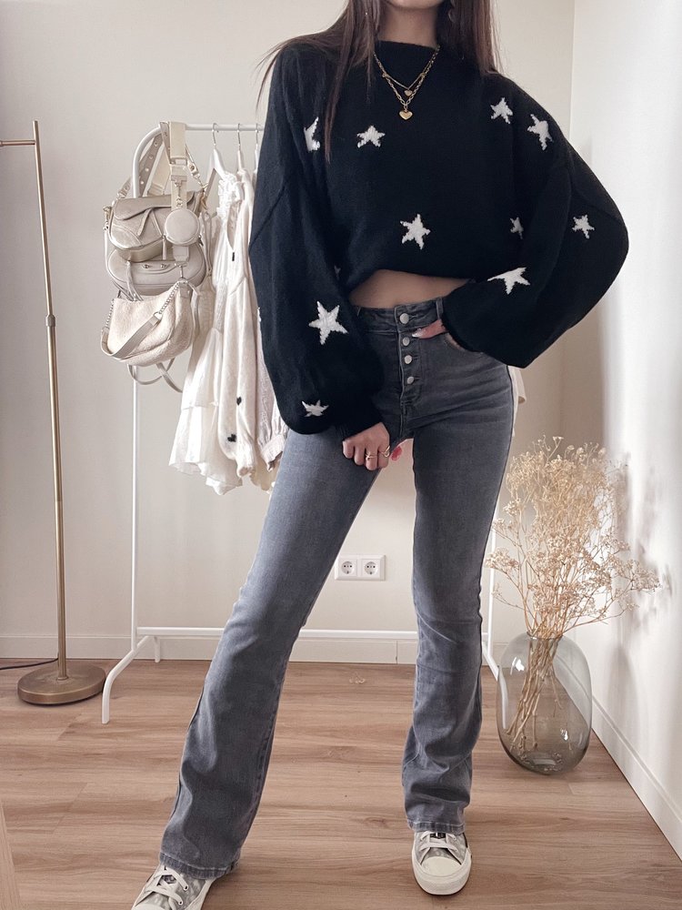 Kiki Basic Flared Jeans / Grey