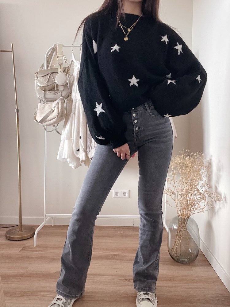 Kiki Basic Flared Jeans / Grey