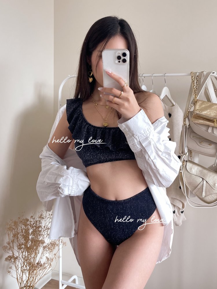 Amalfi Glitter Bikini Set / Navy Blue