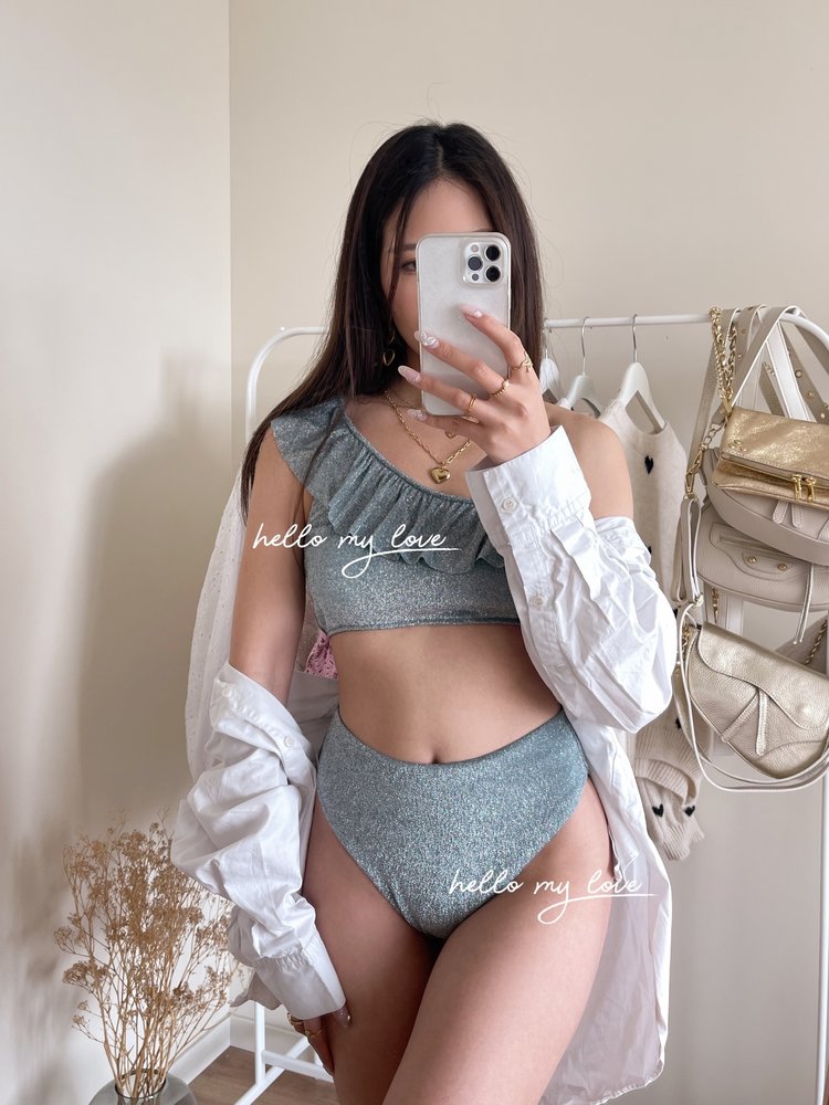 Amalfi Glitter Bikini Set / Ice Blue