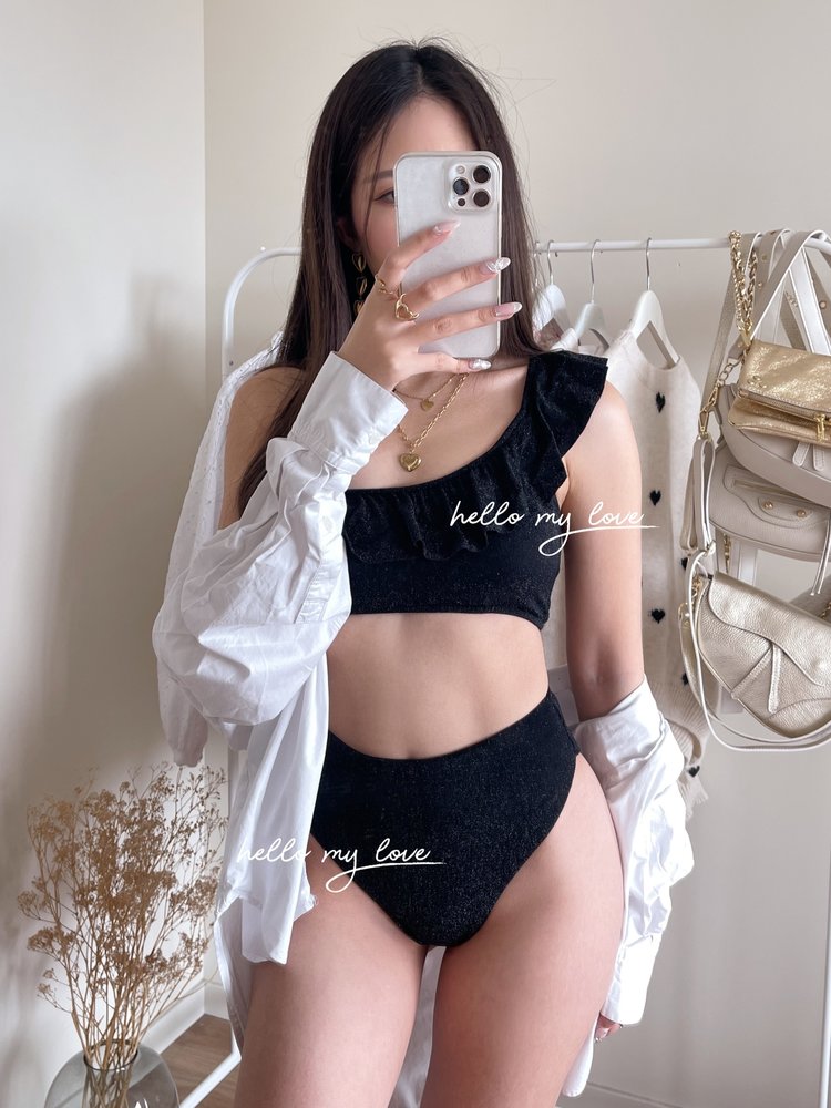 Amalfi Glitter Bikini Set / Black