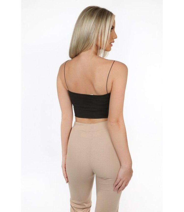 Youme Bandeau Strap Top / Black