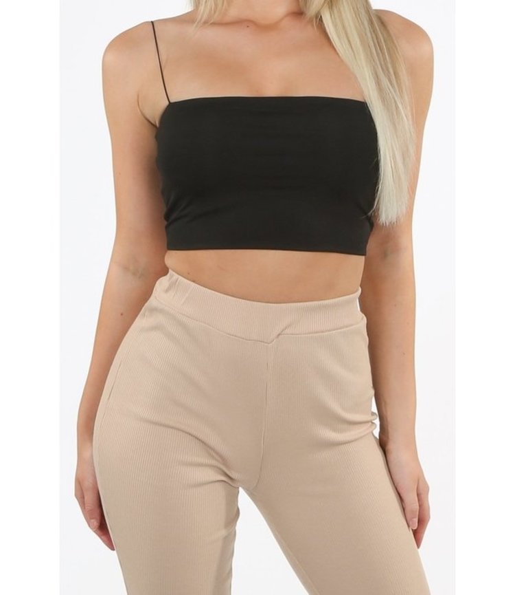 Youme Bandeau Strap Top / Black