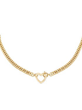 Gold Heart Chunky Chain Necklace
