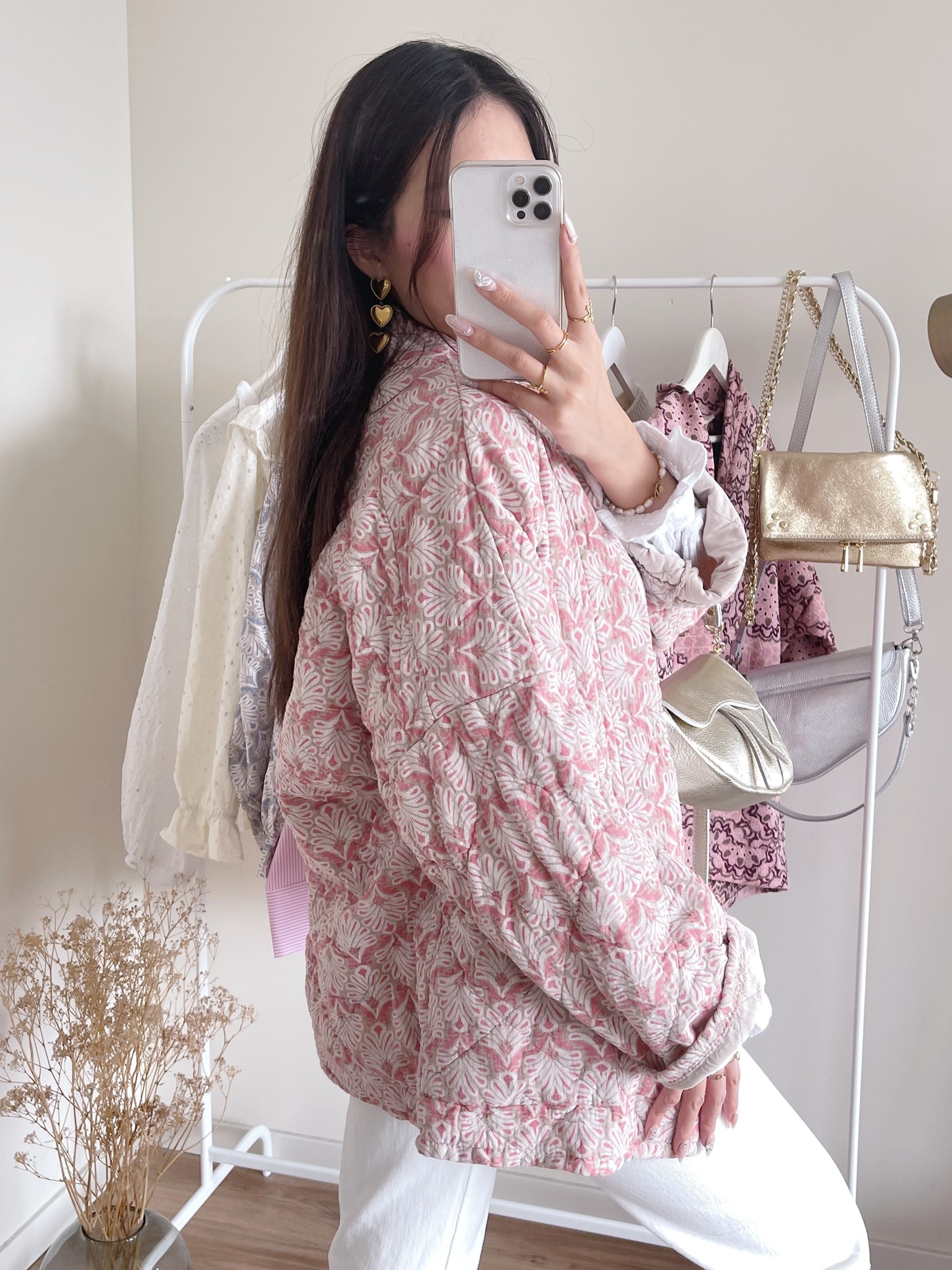 Yeona Boho Quilted Jacket / Pink