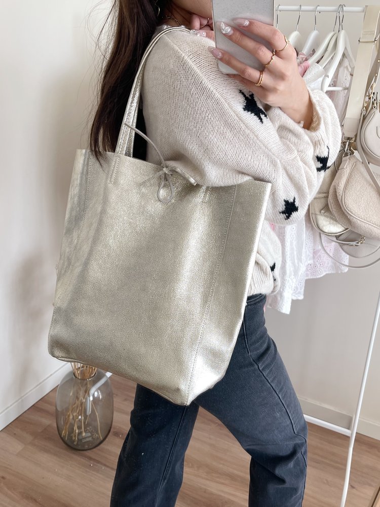 Franka Shopper Shoulder Bag / Metallic Gold