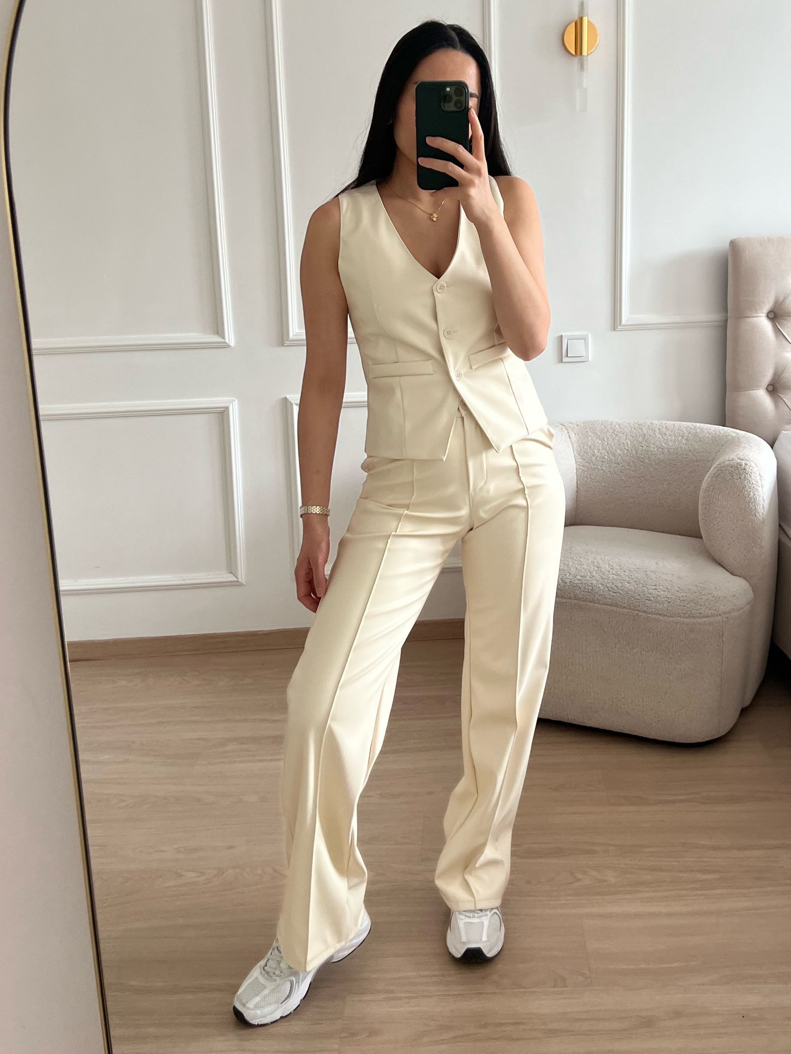 Cream Pu 90S Low Rise Straight Leg Trousers  PrettyLittleThing