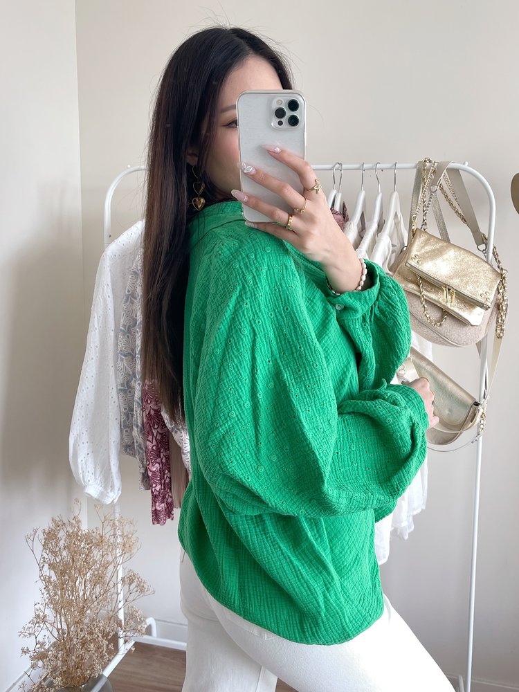 Jurin Oversized Blouse /  Bright Green