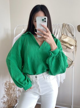Jurin Oversized Blouse /  Bright Green