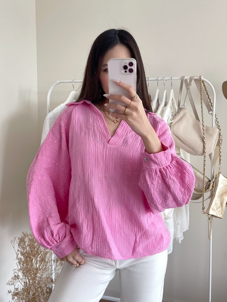 Jurin Oversized Blouse / Pink