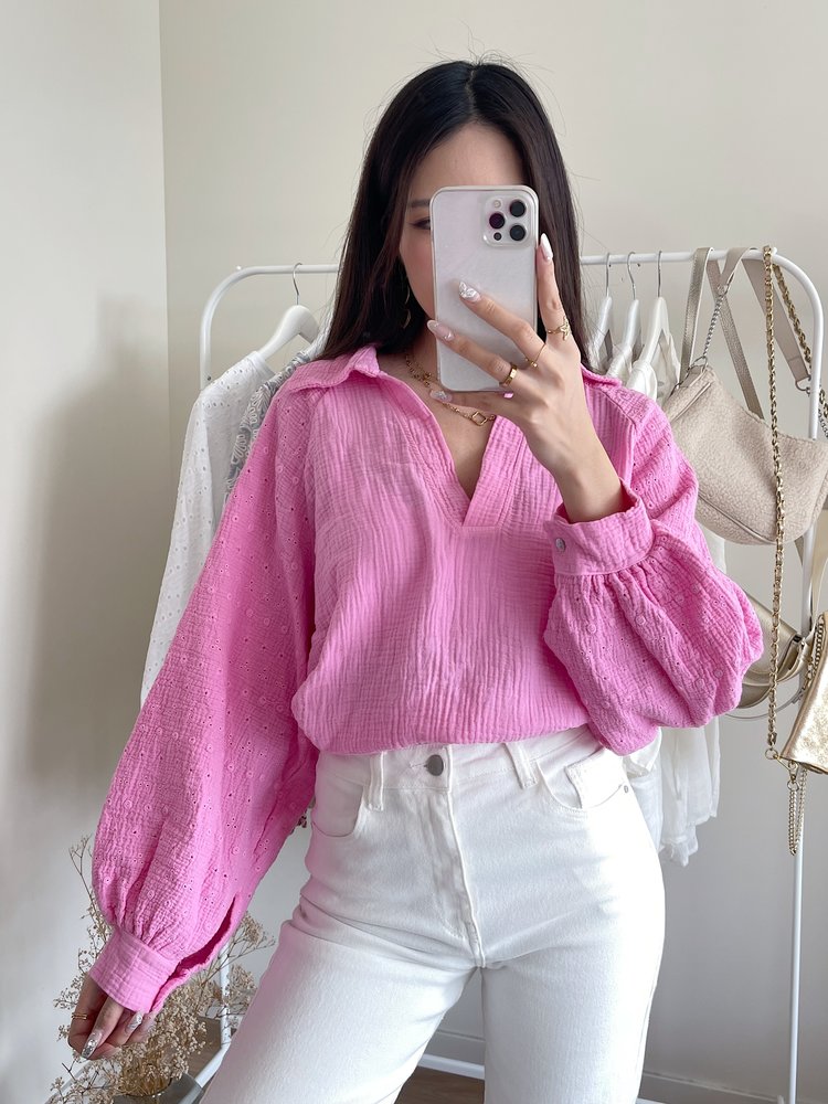 Jurin Oversized Blouse / Pink