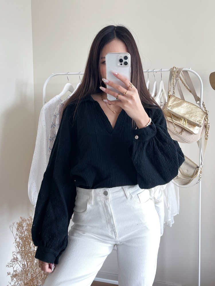 Jurin Oversized Blouse / Black