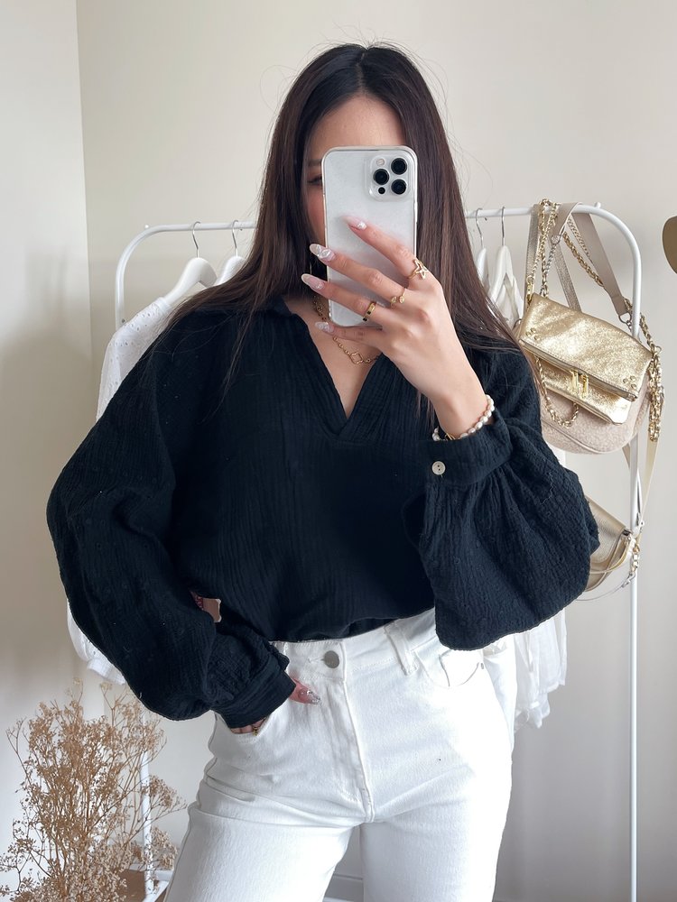 Jurin Oversized Blouse / Black