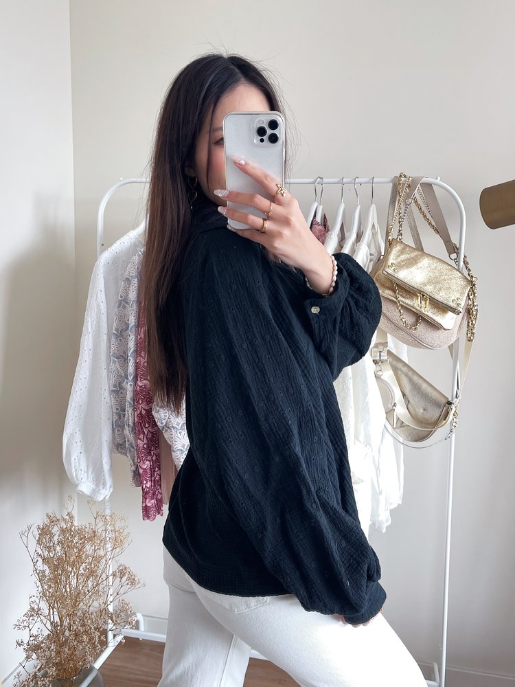 Jurin Oversized Blouse / Black