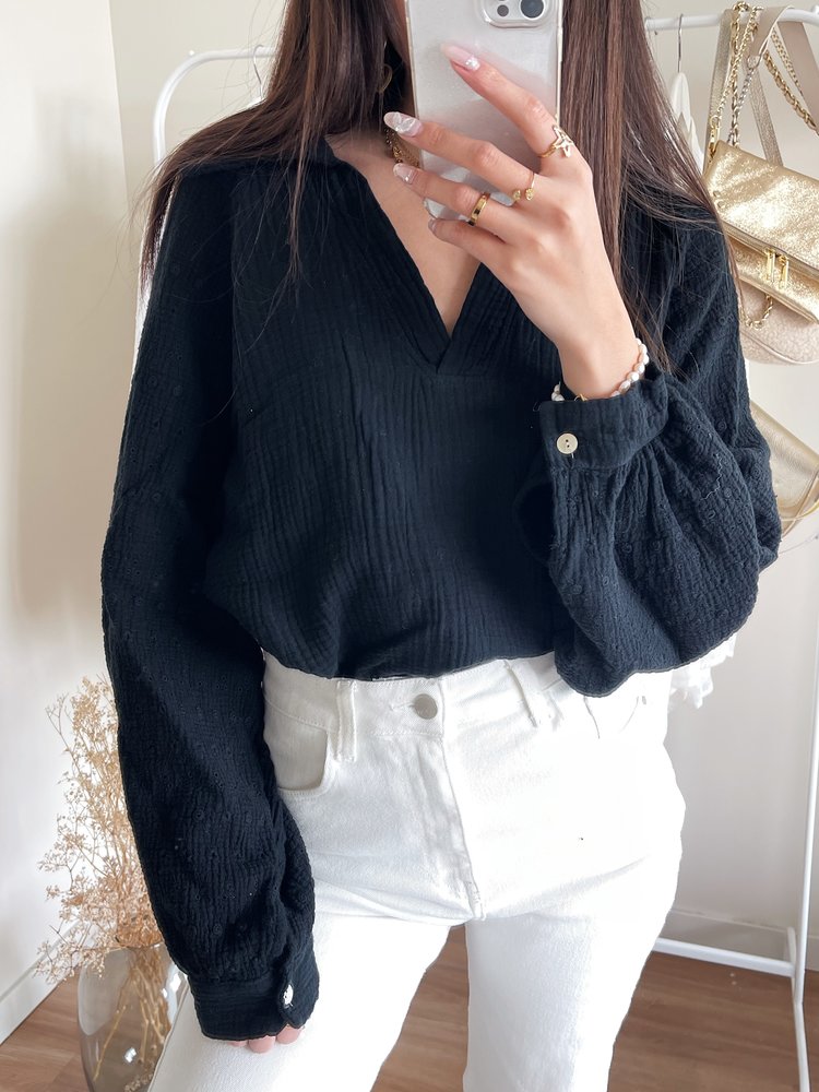 Jurin Oversized Blouse / Black