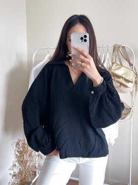 Jurin Oversized Blouse / Black