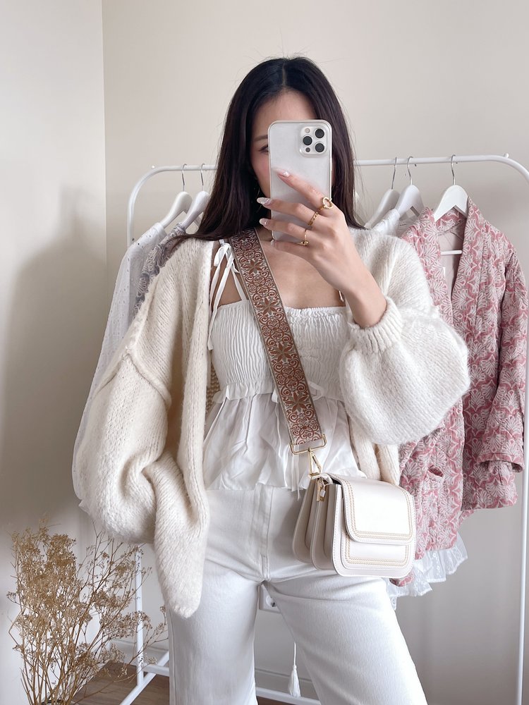 Yul Flower Bag Strap / Green Brown