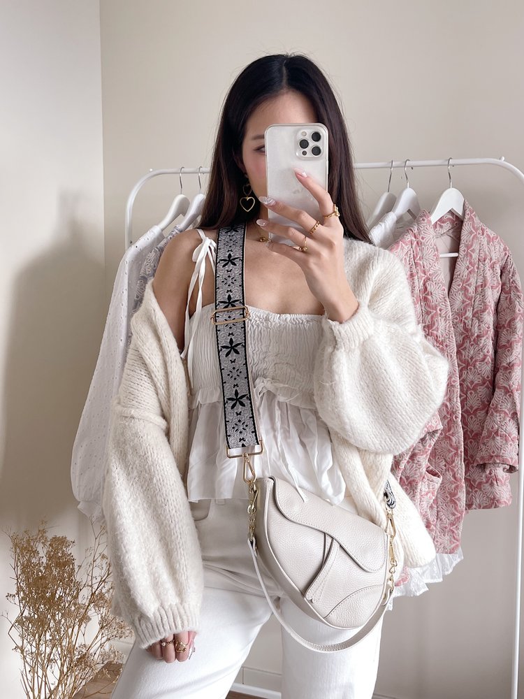 Yul Flower Bag Strap / Navy