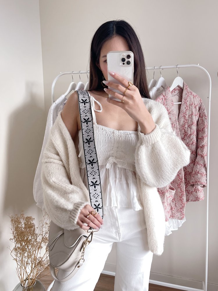 Yul Flower Bag Strap / Navy