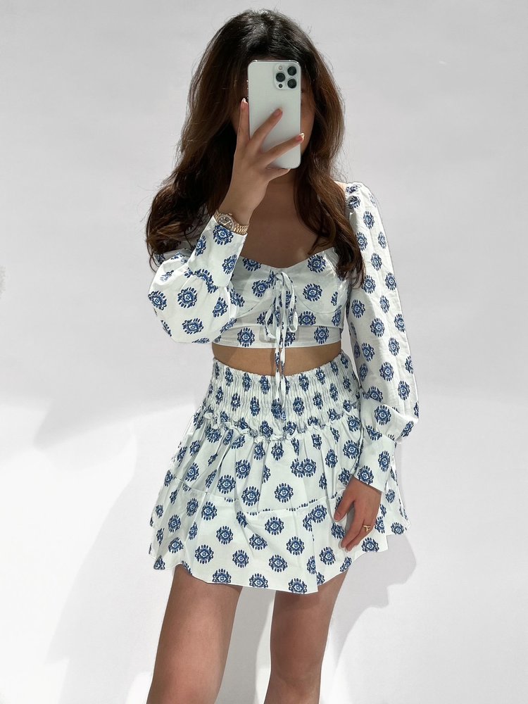 Dhiya Boho Crop Top / White