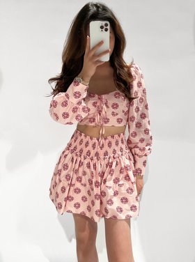 Dhiya Boho Crop Top / Pink