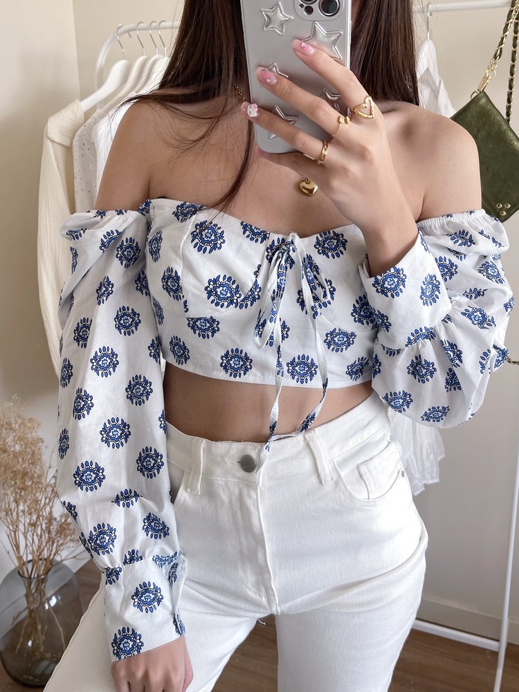 Dhiya Boho Crop Top / White