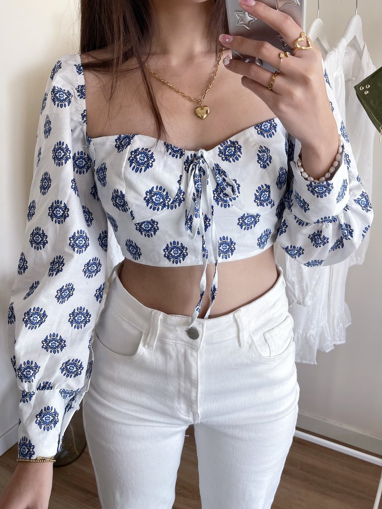 Dhiya Boho Crop Top / White