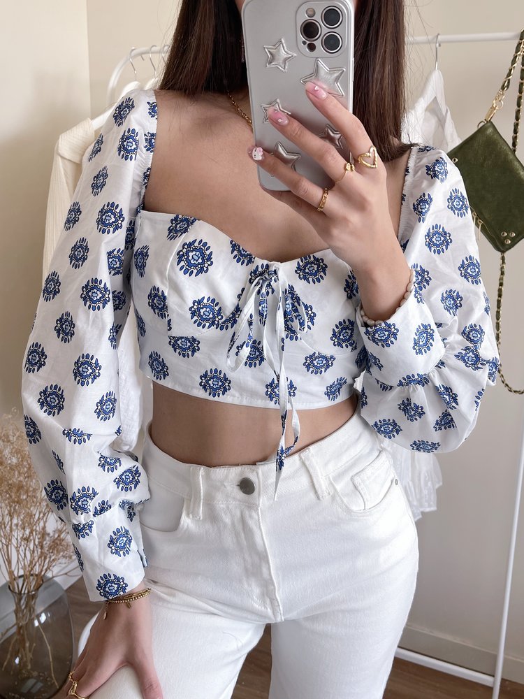 Dhiya Boho Crop Top / White