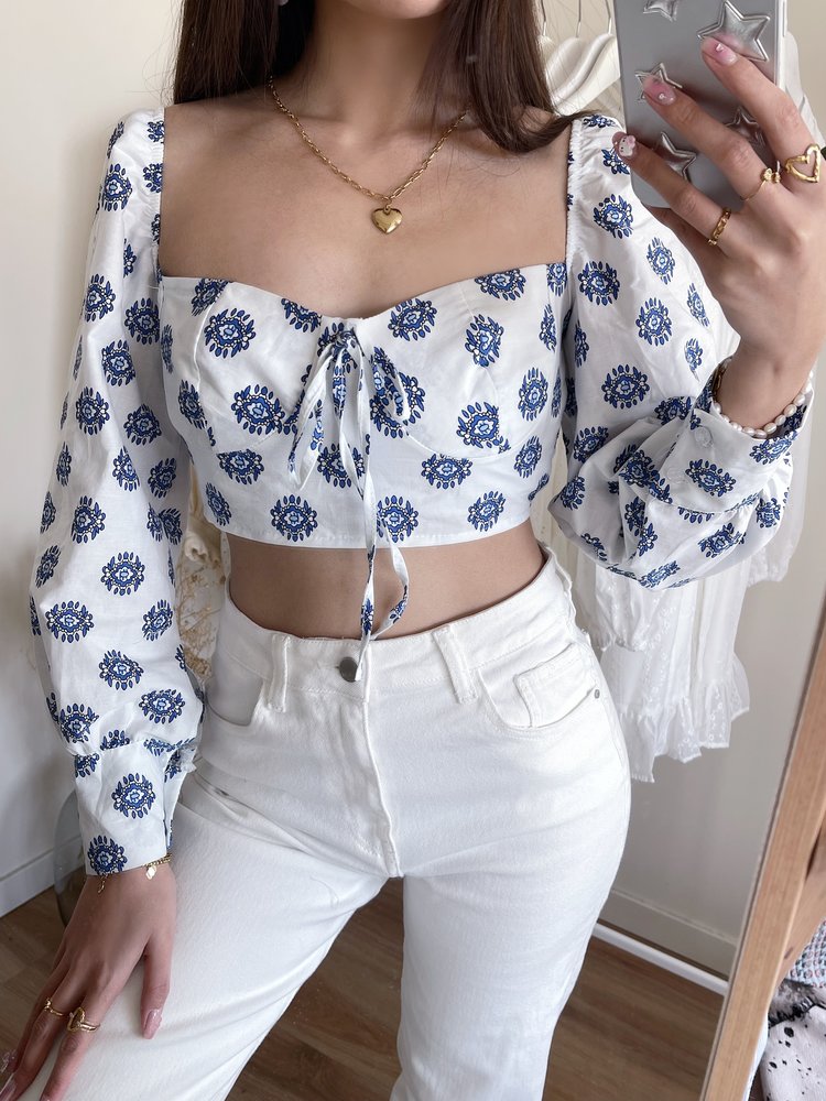 Dhiya Boho Crop Top / White