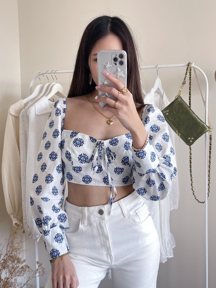 Dhiya Boho Crop Top / White